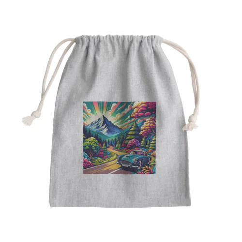 山のドライブ Mini Drawstring Bag