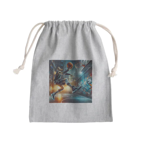 ゴールへの一瞬の瞬間！バスケットボールの魔術師が放つシュート！ Mini Drawstring Bag