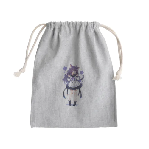 にゃんにゃん猫ちゃん女の子 Mini Drawstring Bag