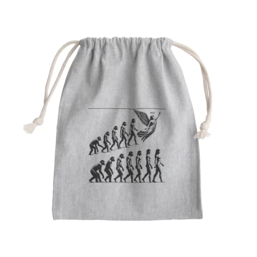 サルからヒトへの進化の過程。そして… Mini Drawstring Bag