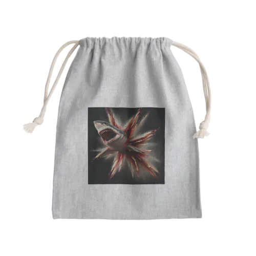 飛び出す　サメ　面白い Mini Drawstring Bag