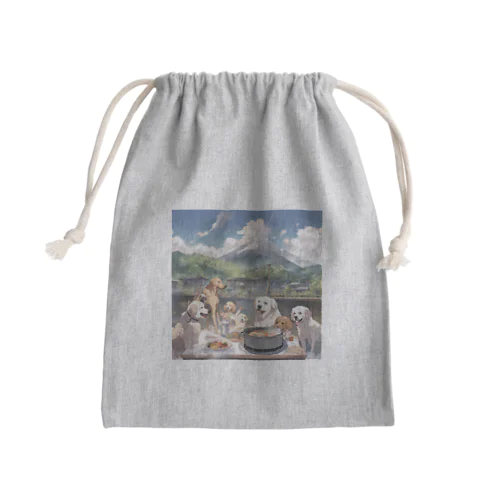 犬たちが集う富士山癒しのキャンプ Mini Drawstring Bag