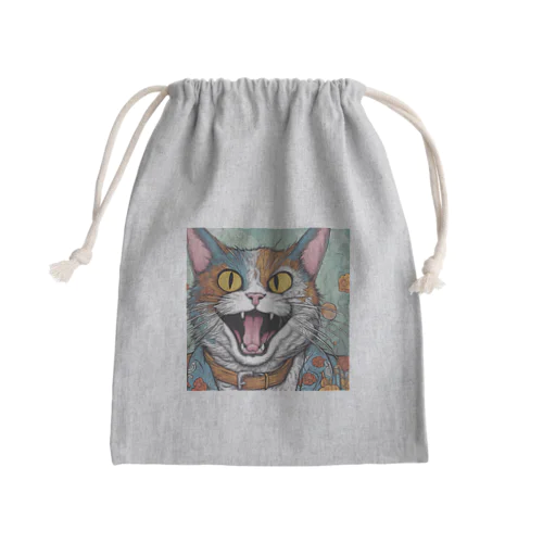 ゲス猫 Mini Drawstring Bag