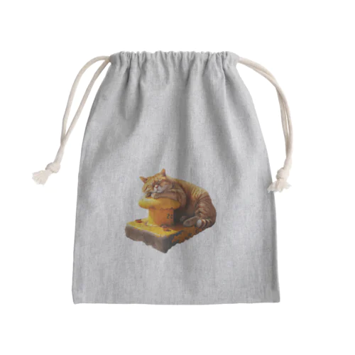 おひるね猫 Mini Drawstring Bag