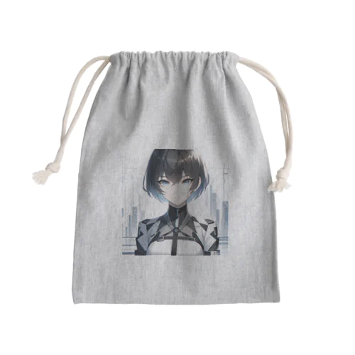 未来的なAI美女 Mini Drawstring Bag