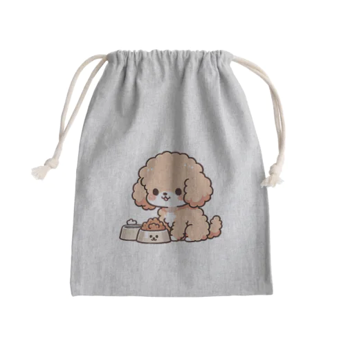 もふもふアプリコット　トイプードル　たべる Mini Drawstring Bag