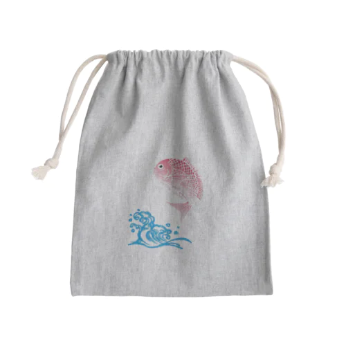 和柄　鯛　波　パステル Mini Drawstring Bag