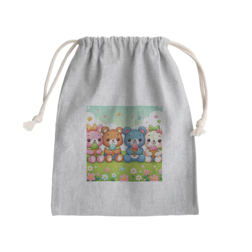 可愛いクマ４姉妹 Mini Drawstring Bag