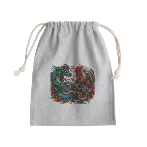 鶏と蛇の喧嘩 Mini Drawstring Bag