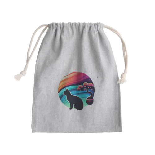 Colorful mood with cats 8 Mini Drawstring Bag