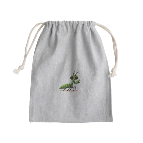 可愛らしいカマキリ Mini Drawstring Bag
