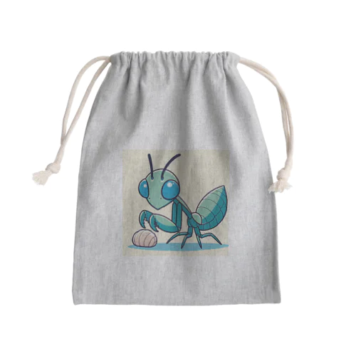 カマキリの姿はまさにダイナミック Mini Drawstring Bag