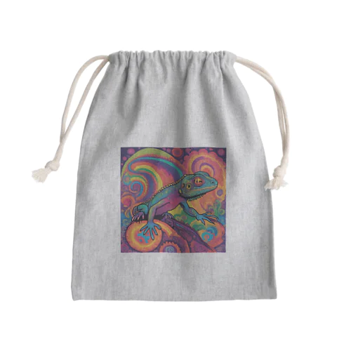 ワイルドなトカゲ Mini Drawstring Bag