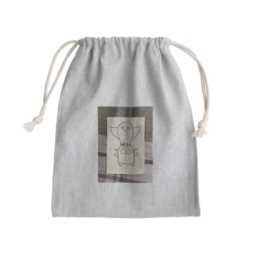 羊かまぼこマンとフクロウ Mini Drawstring Bag