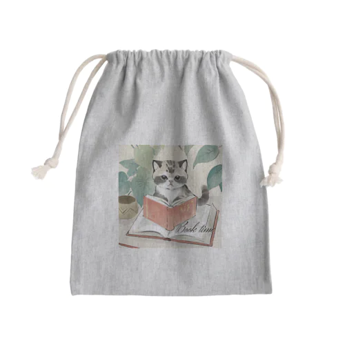 Book time Mini Drawstring Bag