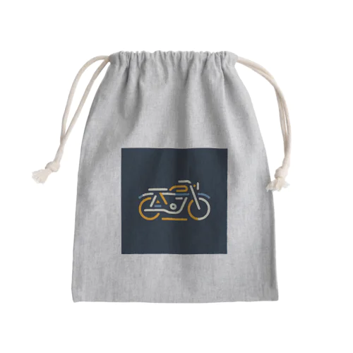 ラインアートバイク（クラシック） Mini Drawstring Bag