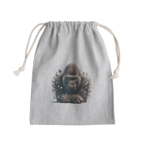 全てを司るゴリラ Mini Drawstring Bag