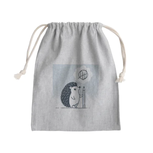 鉛筆はりねずみ　 Mini Drawstring Bag