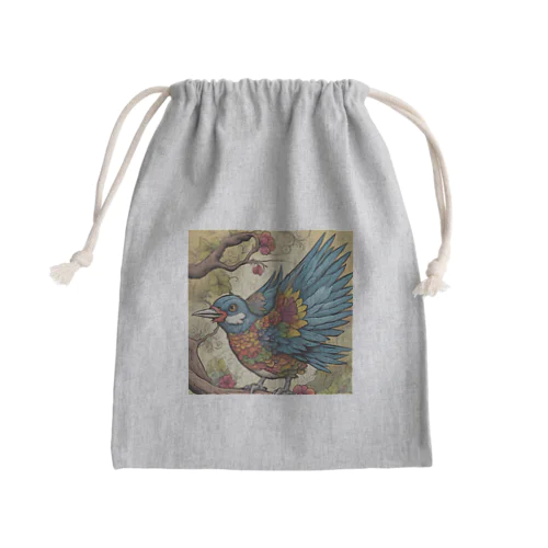 グルグルなカッコウ Mini Drawstring Bag