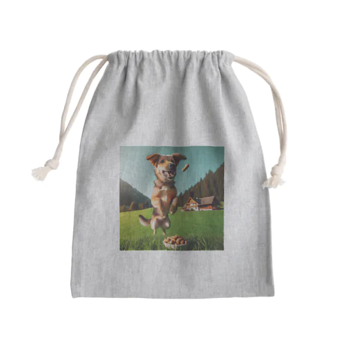 ジャンプ犬 Mini Drawstring Bag