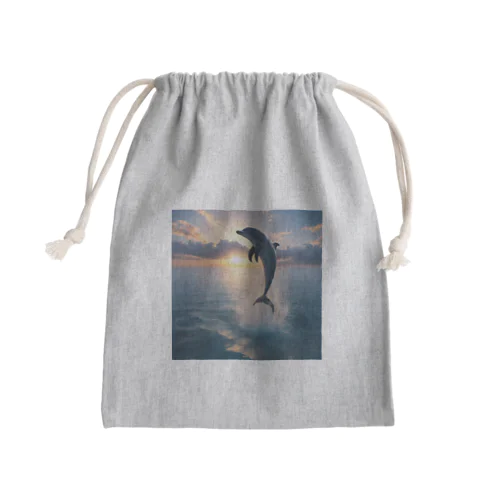 夕日とイルカ🐬🌅 Mini Drawstring Bag