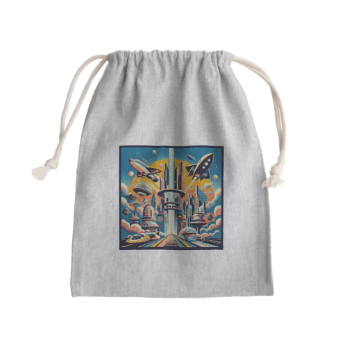 過去の未来観　retro-futurism design01 Mini Drawstring Bag