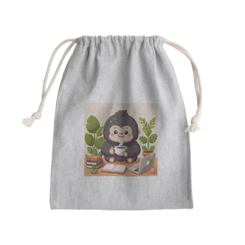 ほっこりコーヒーごりら君 Mini Drawstring Bag