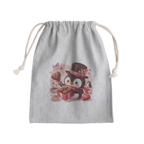 チョコプレゼンツペンギン Mini Drawstring Bag