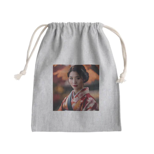 【秋田の美しさを纏う凛とした着物姿】 Mini Drawstring Bag