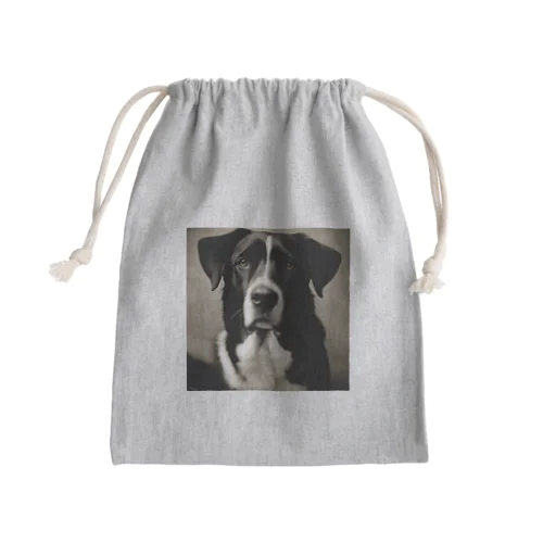 レトロでかわいい写真は、一匹の愛らしい犬 Mini Drawstring Bag