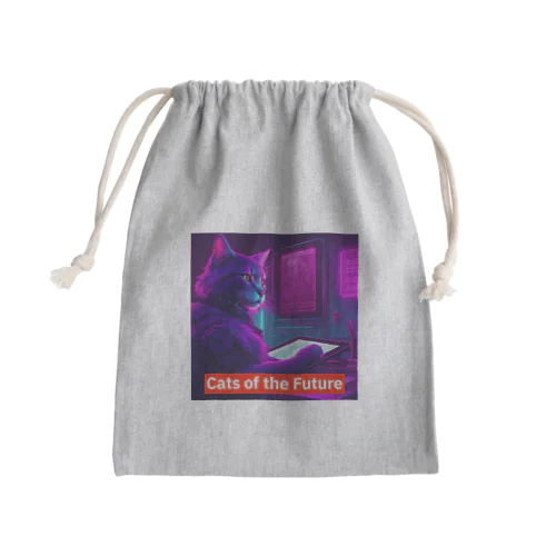 Cats of the Future Mini Drawstring Bag