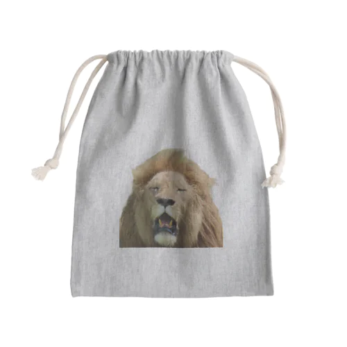 眠そうなオスライオン Mini Drawstring Bag