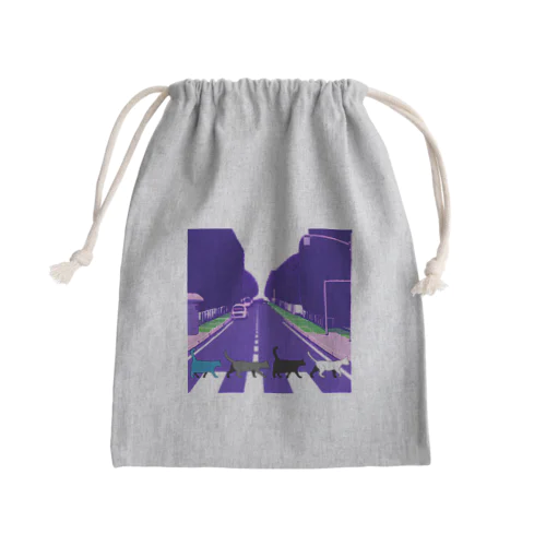 猫 アビーロード風 Mini Drawstring Bag