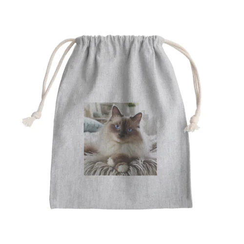 シャム猫もどきフサフサ Mini Drawstring Bag