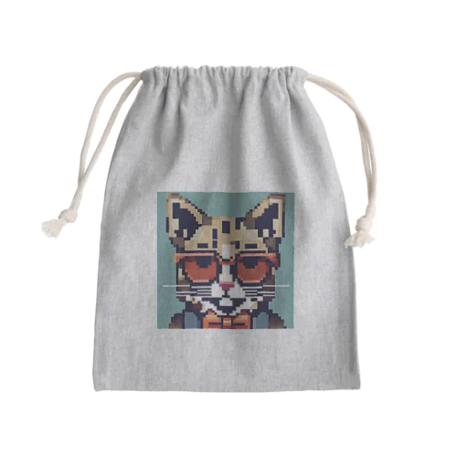 Sharp Cat Mini Drawstring Bag