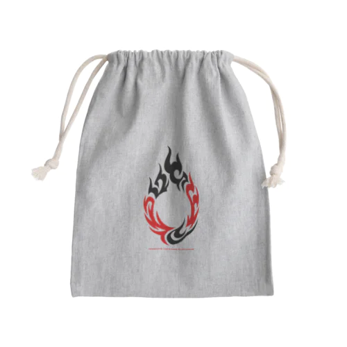 クールなトライバル炎のタトゥーデザイン Mini Drawstring Bag