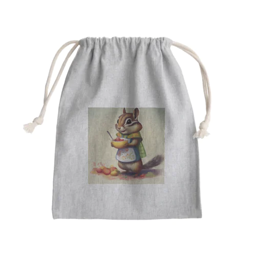 可愛らしいシマリス Mini Drawstring Bag