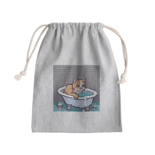 お風呂に入るボス猫 Mini Drawstring Bag