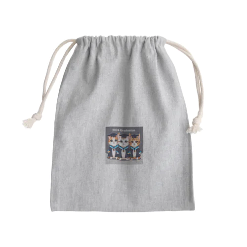 2024 卒業　卒業旅行　卒業記念　猫 Mini Drawstring Bag