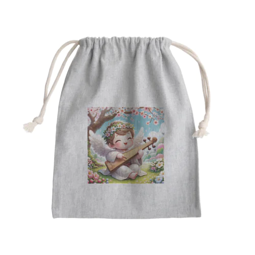 琴を奏でる天使 Mini Drawstring Bag