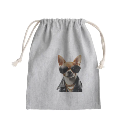 ニヒルなチワワ Mini Drawstring Bag