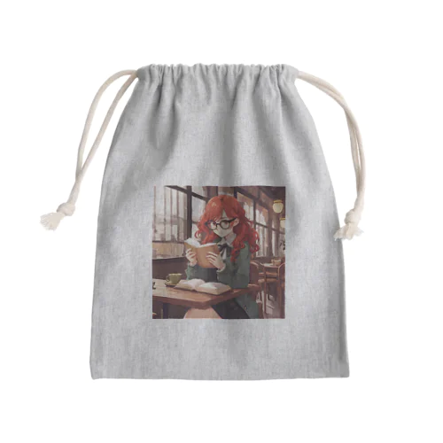 赤毛の読書メガネさん Mini Drawstring Bag