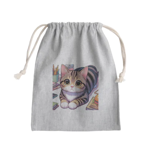 茶色い虎柄の猫 Mini Drawstring Bag