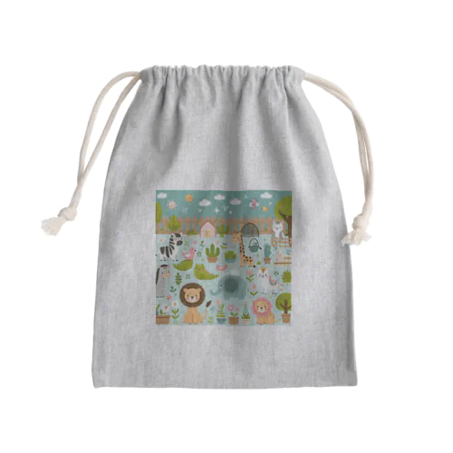 ワクワク動物園の愉快な仲間たち♪ Mini Drawstring Bag