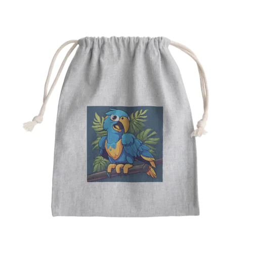 青いインコちゃん Mini Drawstring Bag