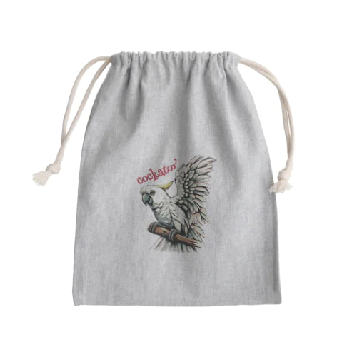 羽ばたくコカトゥー(キバタン) Mini Drawstring Bag