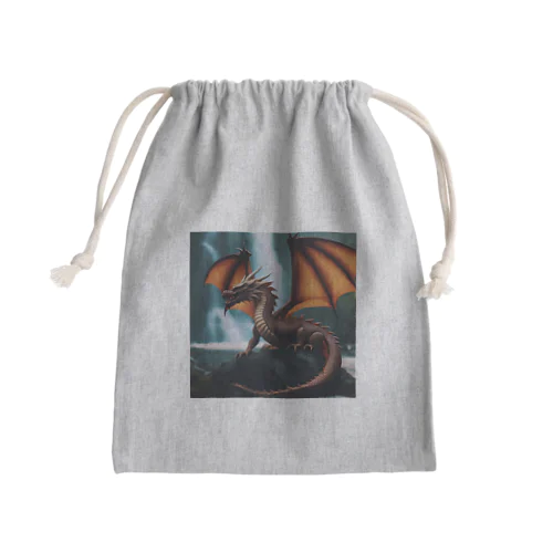 滝のそばで涼んでいる龍 Mini Drawstring Bag