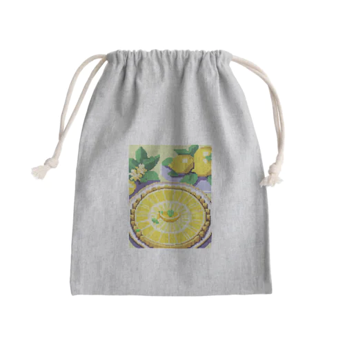 黄色いレモンタルトのような洋菓子 Mini Drawstring Bag