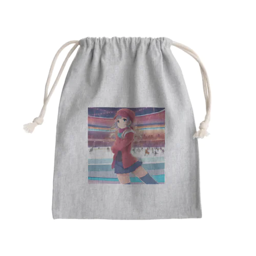 スケートをする女性 Mini Drawstring Bag