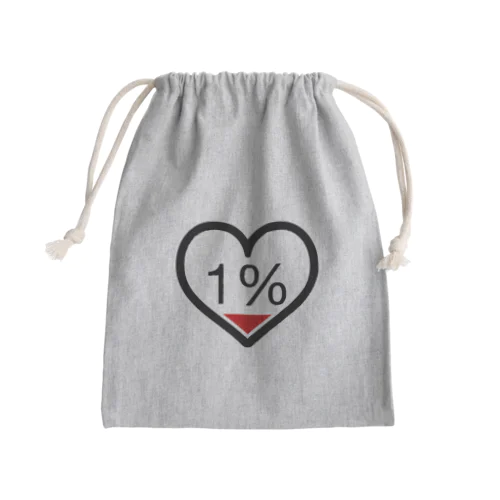 のこり残量1％ Mini Drawstring Bag